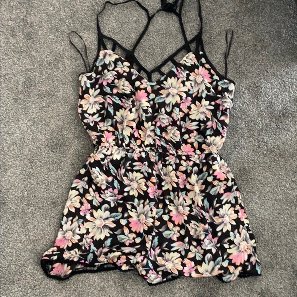 LF cut out floral romper